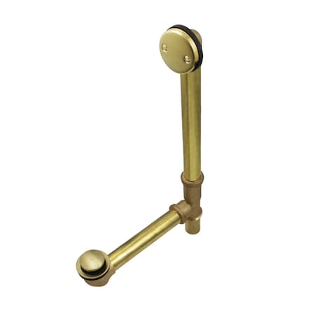 Kingston Brass DTT2207 20-Inch Tip-Toe Tub Waste and Overflow, 20 Gauge, Brushed Brass DTT2207